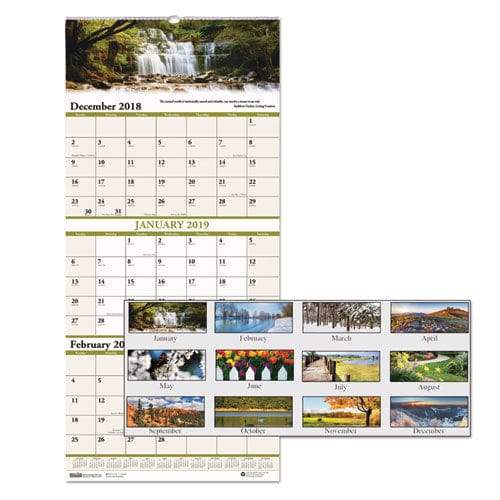 House of Doolittle Earthscapes Recycled 3-month Vertical Wall Calendar Scenic Landscapes Photography 12.25 X 26 14-month (dec-jan):