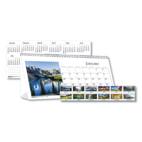 House of Doolittle Earthscapes Recycled Desk Tent Monthly Calendar Scenic Photography 8.5 X 4.5 White/multicolor Sheets 2023 - Office -