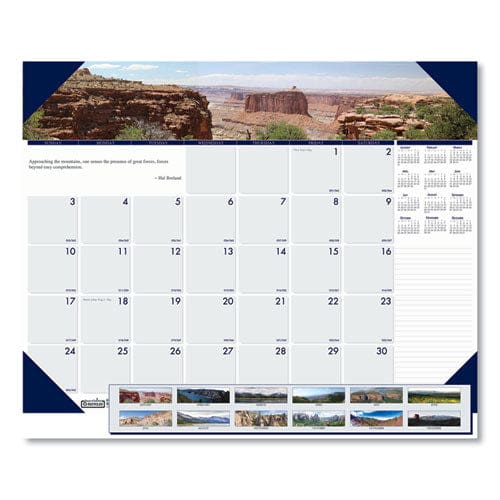 House of Doolittle Earthscapes Recycled Monthly Desk Pad Calendar Mountains Of The World Photos 22 X 17 Black Corners,12-month(jan-dec):