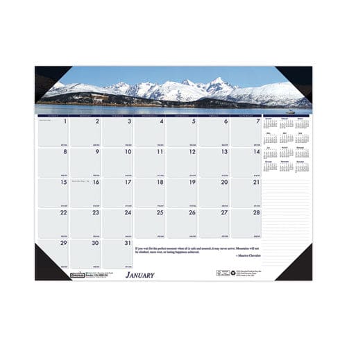 House of Doolittle Earthscapes Recycled Monthly Desk Pad Calendar Mountains Of The World Photos 22 X 17 Black Corners,12-month(jan-dec):