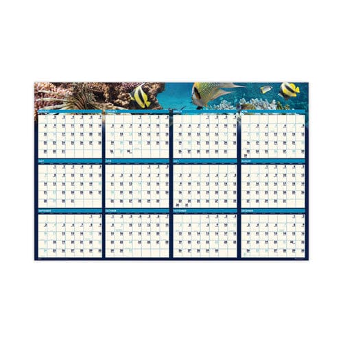 House of Doolittle Earthscapes Recycled Reversible/erasable Yearly Wall Calendar Sea Life Photos 24 X 37 White Sheets 12-month(jan-dec):2023