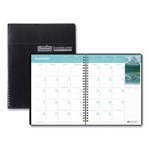 House of Doolittle Earthscapes Recycled Ruled Monthly Planner Landscapes Color Photos 11 X 8.5 Black Cover 14-month (dec-jan): 2022-2024 -
