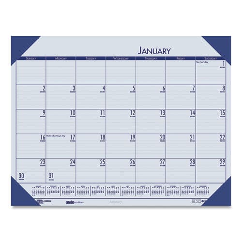 House of Doolittle Ecotones Recycled Monthly Desk Pad Calendar 18.5 X 13 Ocean Blue Sheets/corners Black Binding 12-month (jan To Dec): 2023