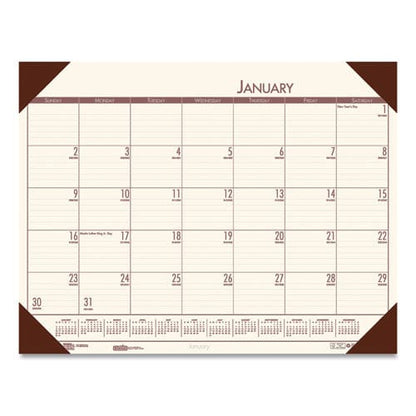 House of Doolittle Ecotones Recycled Monthly Desk Pad Calendar 22 X 17 Moonlight Cream Sheets Brown Corners 12-month (jan To Dec): 2023 -