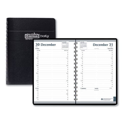 House of Doolittle Memo Size Daily Appointment Book With 15-minute Schedule 8 X 5 Black Cover 12-month (jan To Dec): 2023 - School Supplies