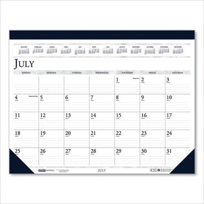 House of Doolittle Recycled Academic Desk Pad Calendar 22 X 17 White/blue Sheets Blue Binding/corners 14-month (july To Aug): 2022 To 2023 -