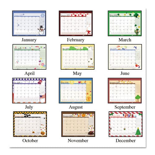 House of Doolittle Recycled Academic Year Desk Pad Calendar Earthscapes Seasonal Artwork 22 X 17 Black Binding 12-month (july-june): 2022-23