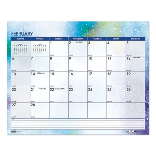 House of Doolittle Recycled Cosmos Wall Calendar Cosmos Artwork 14.88 X 12 White/blue/multicolor Sheets 12-month (jan To Dec): 2023 - School