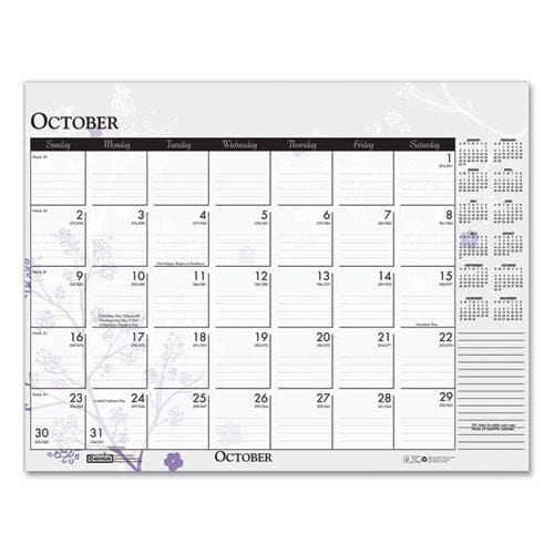 House of Doolittle Recycled Desk Pad Calendar Wild Flowers Artwork 18.5 X 13 White Sheets Black Binding/corners,12-month (jan-dec): 2023 -