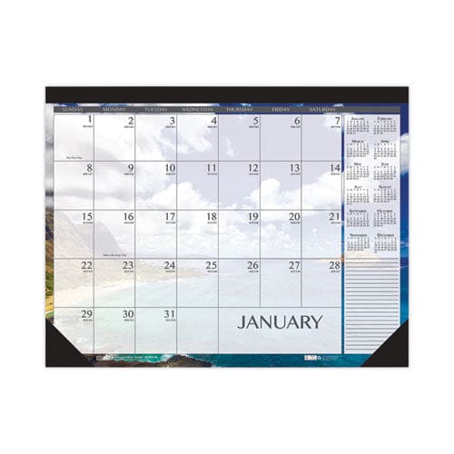 House of Doolittle Recycled Earthscapes Desk Pad Calendar Seascapes Photography 22 X 17 Black Binding/corners,12-month (jan To Dec): 2023 -