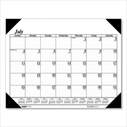 House of Doolittle Recycled Economy Academic Desk Pad Calendar 22 X 17 White/black Sheets Black Binding/corners,14-month(july-aug):