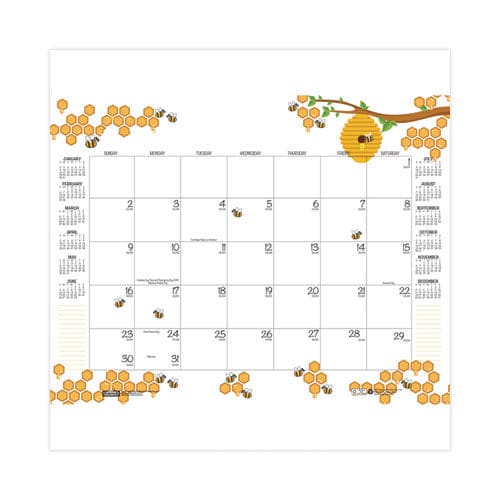 House of Doolittle Recycled Honeycomb Desk Pad Calendar 22 X 17 White/multicolor Sheets Brown Corners 12-month (aug To July): 2023 - School