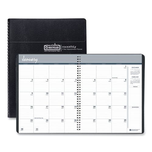 House of Doolittle Recycled Monthly 5-year/62-month Planner 11 X 8.5 Black Cover 62-month (dec To Jan): 2022 To 2028 - School Supplies -