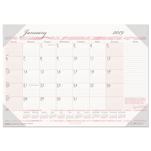 House of Doolittle Recycled Monthly Desk Pad Calendar Breast Cancer Awareness Artwork 22 X 17 Black Binding/corners,12-month (jan-dec): 2023