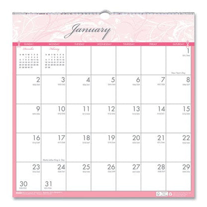 House of Doolittle Recycled Monthly Wall Calendar Breast Cancer Awareness Artwork 12 X 12 White/pink/gray Sheets 12-month (jan-dec): 2023 -