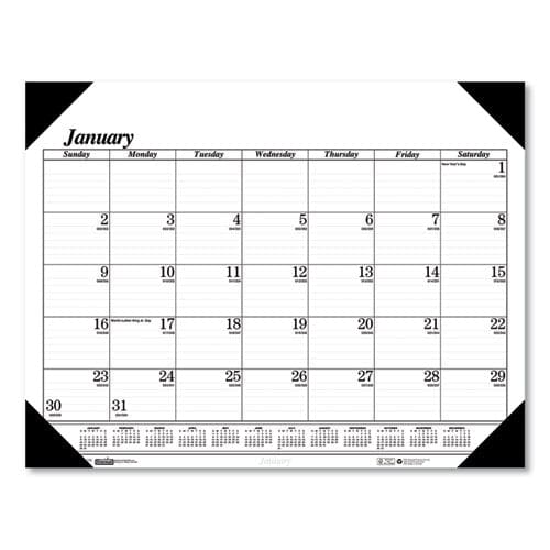 House of Doolittle Recycled One-color Dated Monthly Desk Pad Calendar 18.5 X 13 White Sheets Black Binding/corners,12-month (jan-dec): 2023