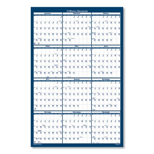 House of Doolittle Recycled Poster Style Reversible/erasable Yearly Wall Calendar 18 X 24 White/blue/gray Sheets 12-month (jan To Dec): 2023