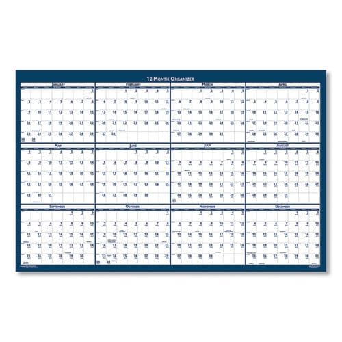 House of Doolittle Recycled Poster Style Reversible/erasable Yearly Wall Calendar 18 X 24 White/blue/gray Sheets 12-month (jan To Dec): 2023