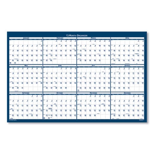 House of Doolittle Recycled Poster Style Reversible/erasable Yearly Wall Calendar 24 X 37 White/blue/gray Sheets 12-month (jan To Dec): 2023