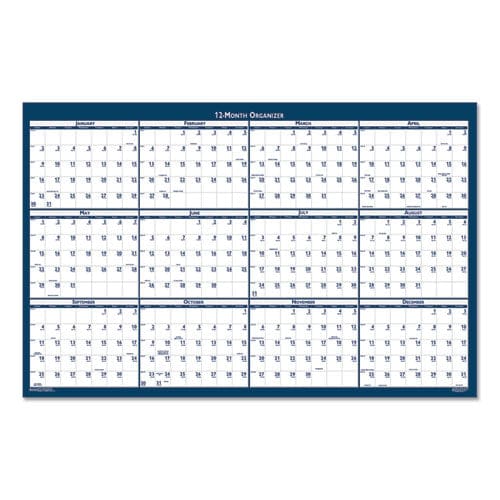 House of Doolittle Recycled Poster Style Reversible/erasable Yearly Wall Calendar 32 X 48 White/blue/gray Sheets 12-month (jan To Dec): 2023