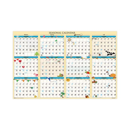 House of Doolittle Recycled Seasonal Laminated Wall Calendar Earthscapes Illustrated Seasons Artwork 24 X 37 12-month (jan To Dec): 2023 -