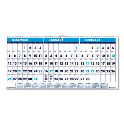 House of Doolittle Recycled Three-month Format Wall Calendar Horizontal Orientation 17 X 8 White Sheets 14-month (dec To Jan): 2022 To 2024