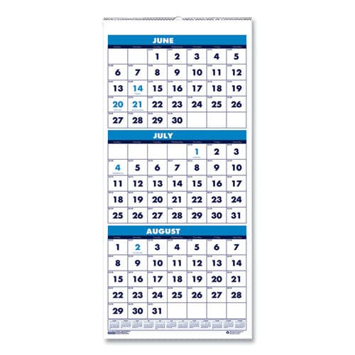 House of Doolittle Recycled Three-month Format Wall Calendar Vertical Orientation 8 X 17 White Sheets 14-month (june To July): 2022 To 2023