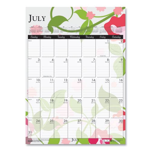 House of Doolittle Recycled Wild Flower Wall Calendar Wild Flowers Artwork 12 X 16.5 White/multicolor Sheets 12-month (jan To Dec): 2023 -
