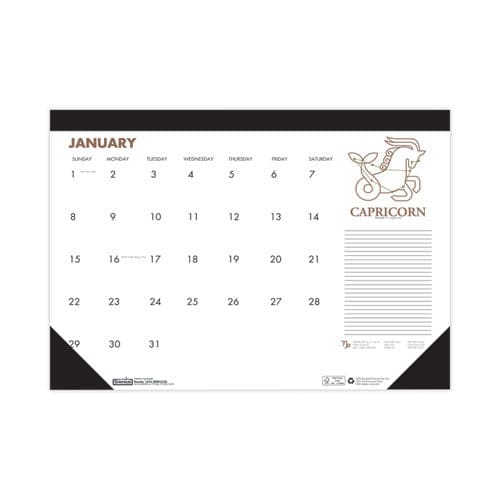 House of Doolittle Recycled Zodiac Desk Pad Calendar Zodiac Artwork 17 X 22 White Sheets Black Binding/corners 12-month (jan-dec) 2023 -