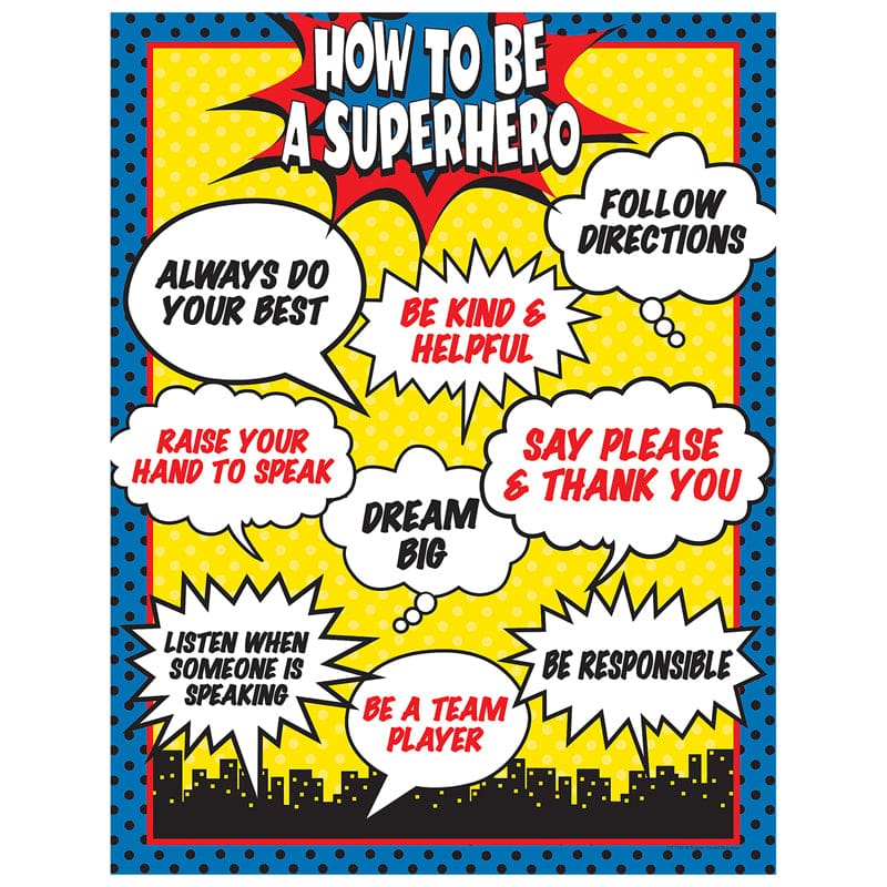How To Be A Superhero Chart (Pack of 12) - Motivational - Teacher Created Resources
