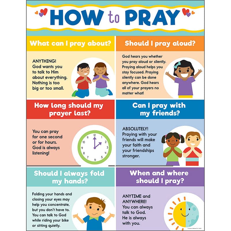 How To Pray Chart (Pack of 12) - Inspirational - Carson Dellosa Education