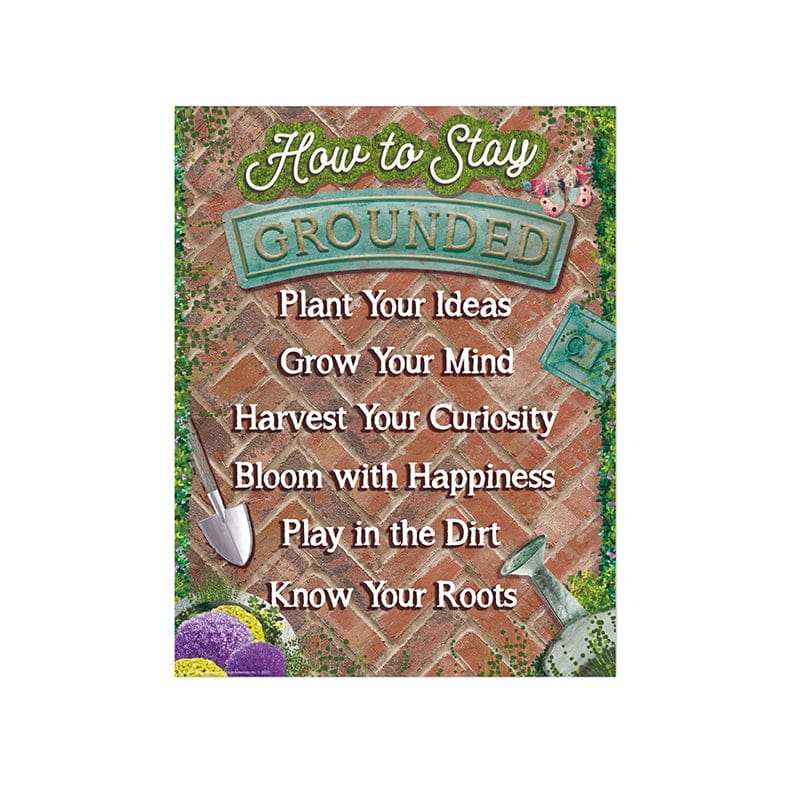 How To Stay Grounded 17 X 22 Chart Curiosity Garden (Pack of 12) - Motivational - Eureka