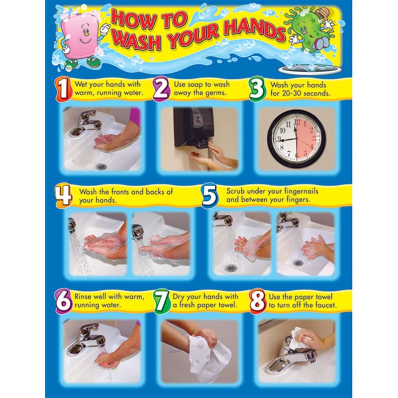 How To Wash Your Hands Chart (Pack of 12) - Science - Carson Dellosa Education