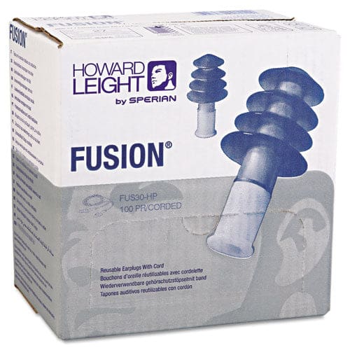 Howard Leight by Honeywell Fus30 Hp Fusion Multiple-use Earplugs Reg 27nrr Corded Be/we 100 Pairs - Janitorial & Sanitation - Howard Leight®