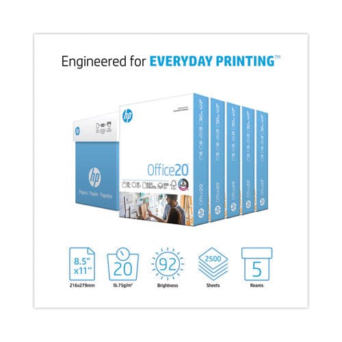 HP Papers Office20 Paper 92 Bright 20 Lb Bond Weight 8.5 X 11 White 500 Sheets/ream 5 Reams/carton - School Supplies - HP Papers