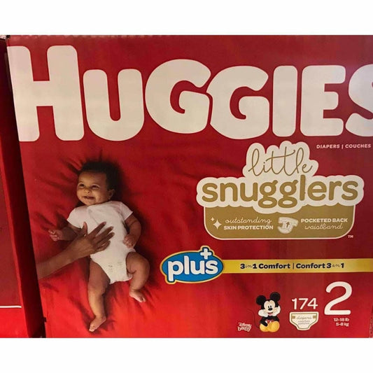 Huggies Little Snugglers Plus Diapers Size 2 - 174 Count - ShelHealth.Com