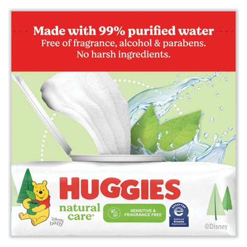 Huggies Natural Care Sensitive Baby Wipes 3.88 X 6.6 Unscented White 184/pack 3 Packs/carton - School Supplies - Huggies®