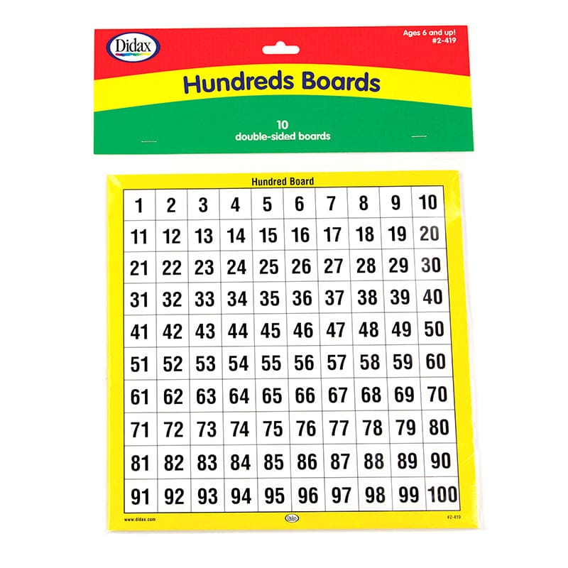 Hundreds Boards Set Of 10 (Pack of 6) - Counting - Didax