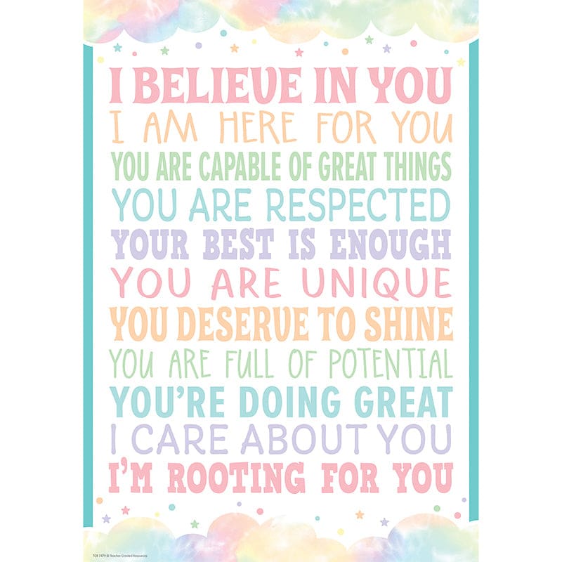 I Believe In You Positive Poster (Pack of 12) - Motivational - Teacher Created Resources
