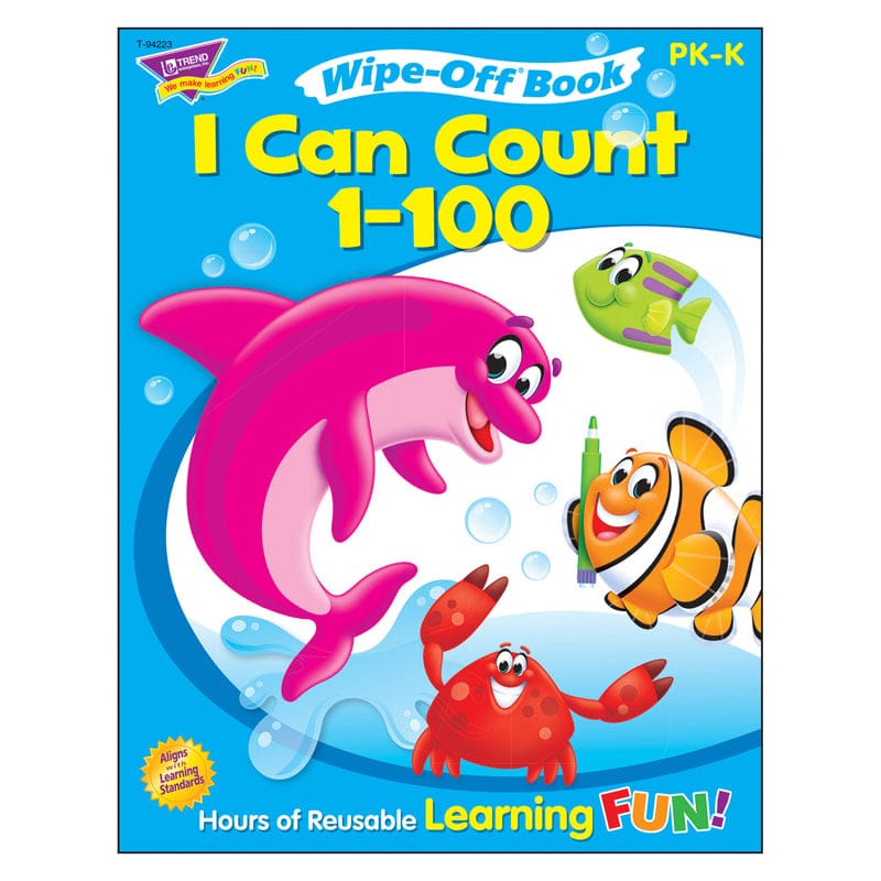 I Can Count 1-100 Wipe Off Book Gr Pk-K (Pack of 8) - Math - Trend Enterprises Inc.