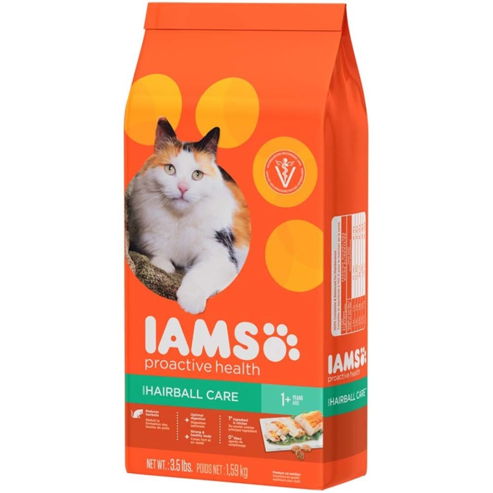IAMS ProActive Health Adult Hairball Care Cat Food 3.5 lb - Pet Supplies - IAMS