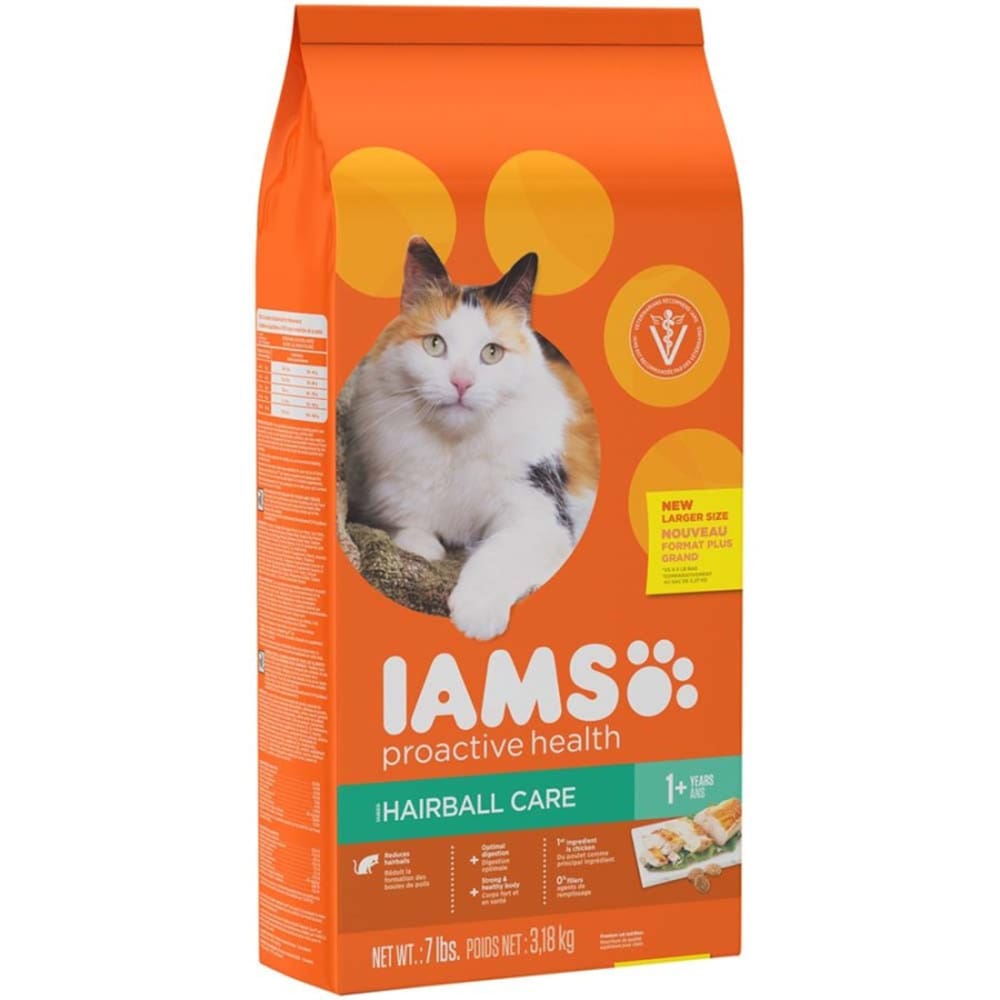 IAMS ProActive Health Adult Hairball Care Cat Food 7 lb - Pet Supplies - IAMS