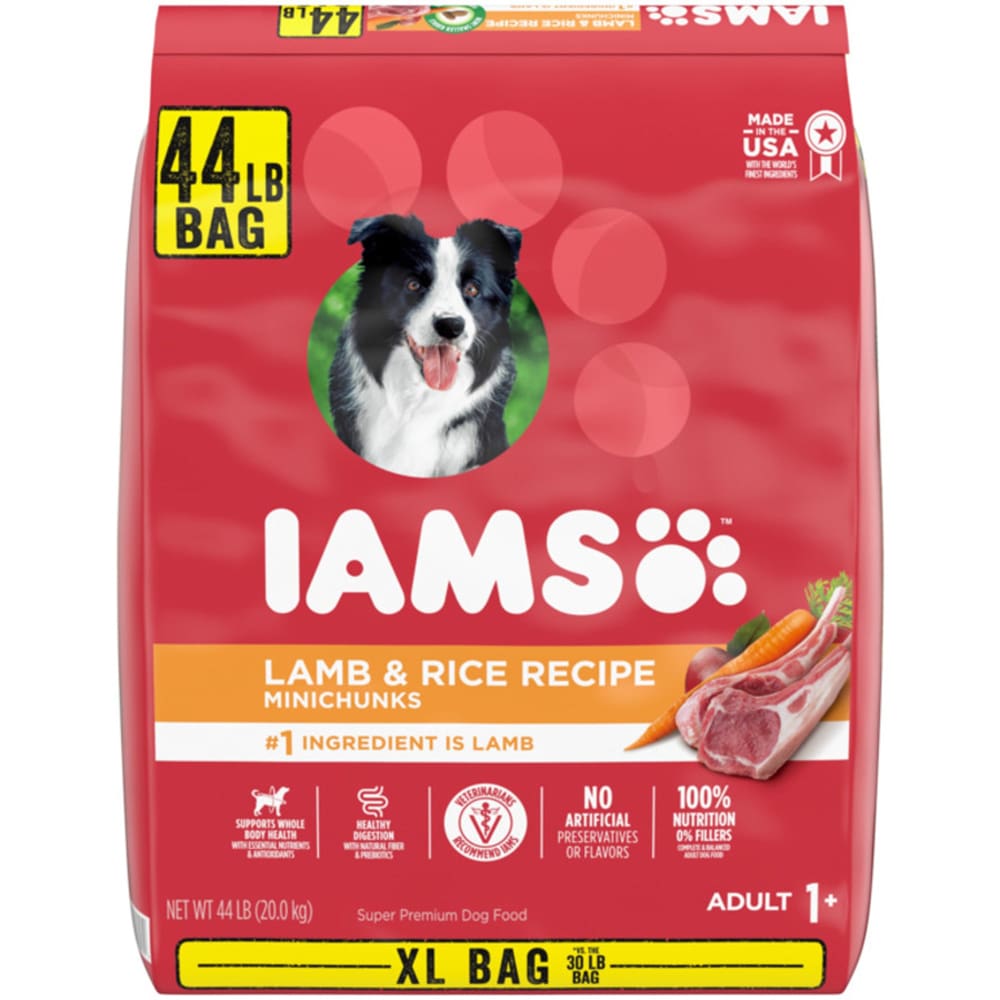IAMS ProActive Health Adult Lamb Rice Dry MiniChunk Dog Food 44lb - Pet Supplies - IAMS