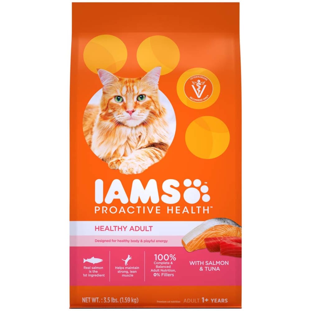 IAMS ProActive Health Adult Salmon & Tuna Dry Cat Food 3.5 lb - Pet Supplies - IAMS