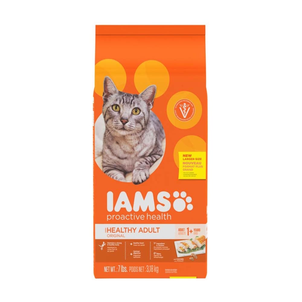 IAMS ProActive Health Healthy Adult Original with Chicken Dry Cat Food 7 lb - Pet Supplies - IAMS
