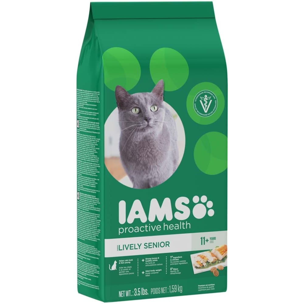 IAMS ProActive Health Lively Senior Plus 11+ Cat Food 3.5 lb - Pet Supplies - IAMS