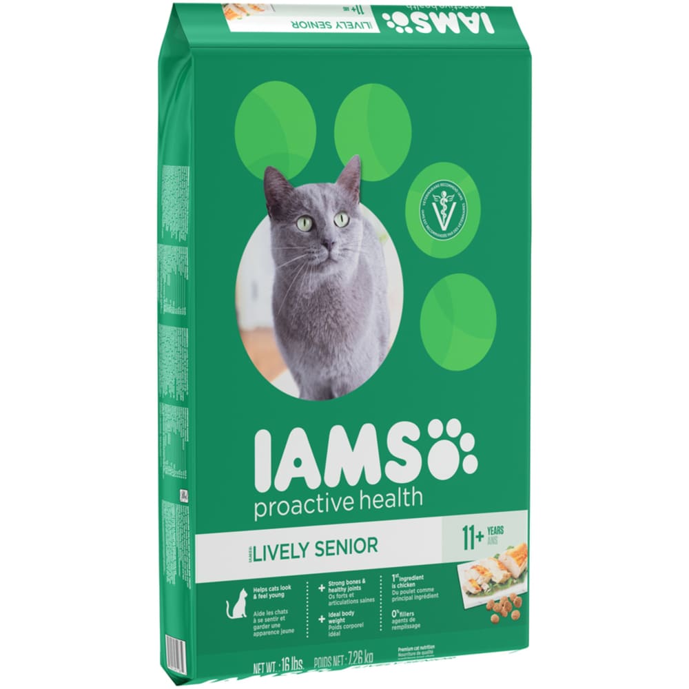 IAMS ProActive Health Lively Senior Plus 11+ Cat Food 6 lb - Pet Supplies - IAMS