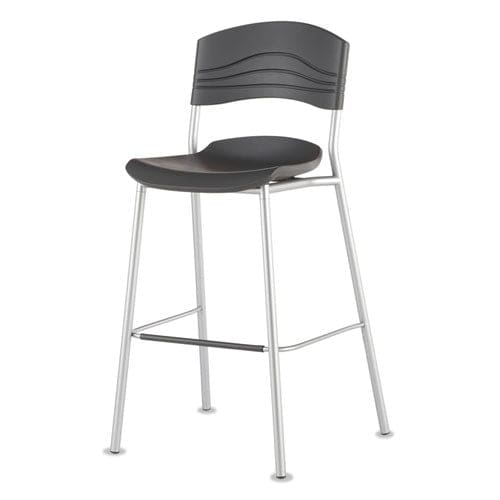 Iceberg Cafeworks Stool Supports Up To 225 Lb 30 Seat Height Graphite Seat Graphite Back Silver Base - Furniture - Iceberg