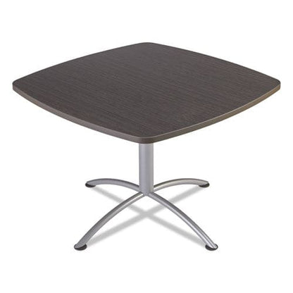 Iceberg Iland Table Cafe-height Square Top Contoured Edges 42w X 42d X 29h Gray Walnut/silver - Furniture - Iceberg