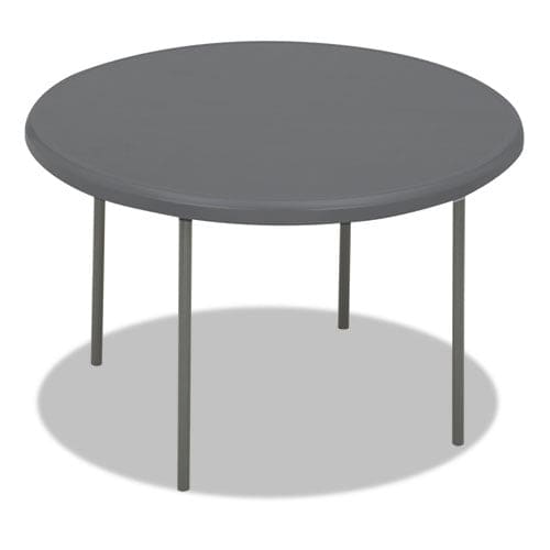 Iceberg Indestructable Classic Folding Table Round Top 200 Lb Capacity 48 Diameter X 29h Charcoal - Furniture - Iceberg